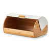 Cutie pentru paine, din bambus si metal, Bread Bin Natural / Alb, l39xA27xH19 cm (1)