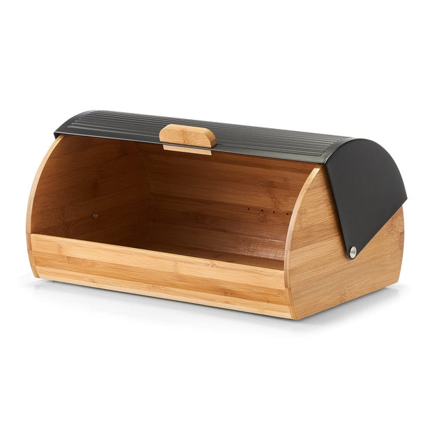 Cutie pentru paine, din bambus si metal, Bread Bin Natural / Negru, l39xA27xH19 cm (1)