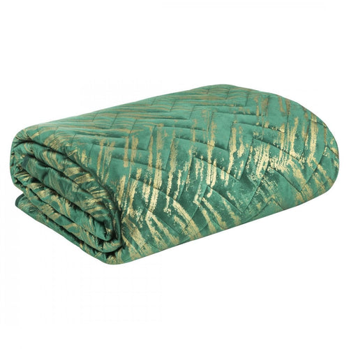 Cuvertura de pat, Agata Verde / Auriu & ERFRNY-QUILT-COVER-AGATA-GREEN-GOLD