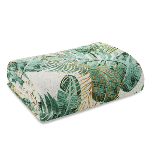 Cuvertura de pat, Dawosa Alb / Verde & ERFRNY-QUILT-COVER-DAWOSA-WHITE-GREEN