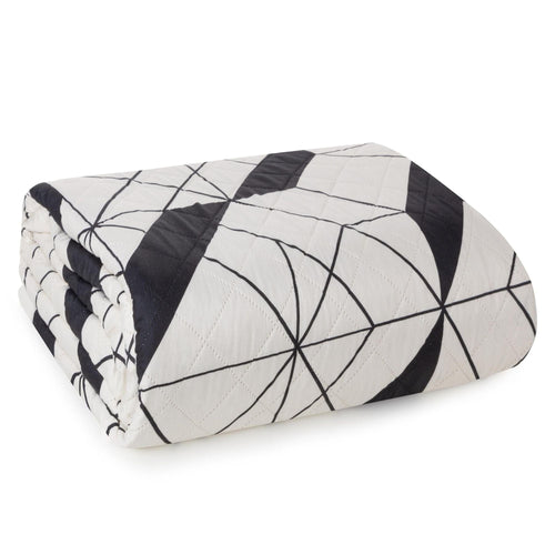 Cuvertura de pat, Geo Bej / Negru & ERFRNY-QUILT-COVER-GEO-BEIGE-BLACK