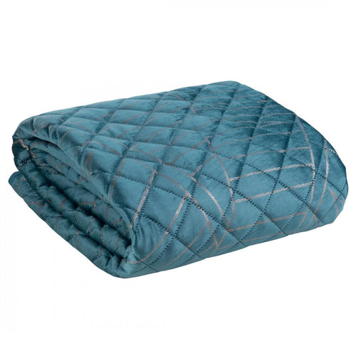 Cuvertura de pat, Luna Turcoaz / Auriu & ERFRNY-QUILT-COVER-LUNA-TURQUOISE-GOLD