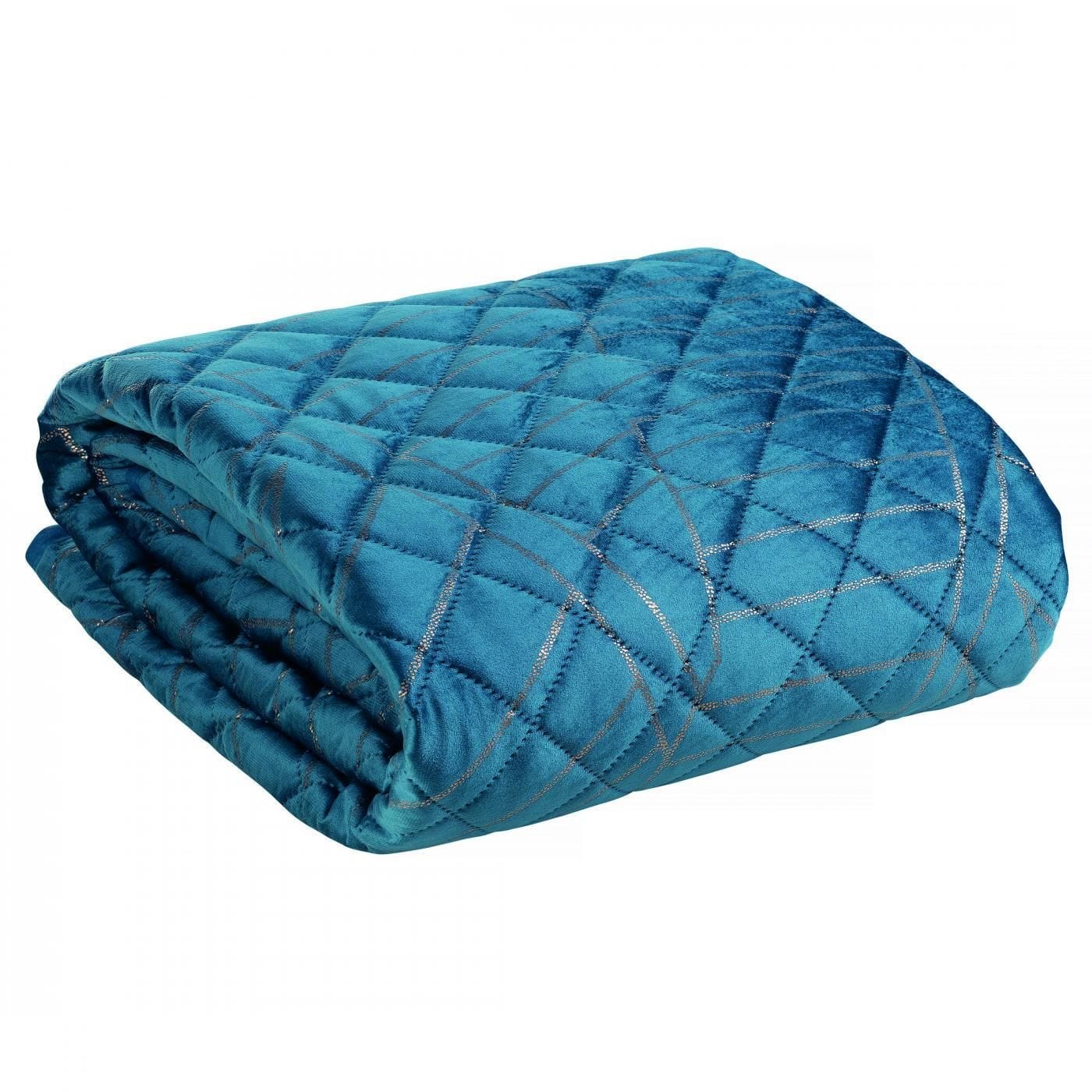 Cuvertura de pat, Musa 2 Bleumarin / Auriu & ERFRNY-QUILT-COVER-MUSA-II-NAVY-BLUE-GOLD