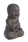 Decoratiune de gradina, din fiberclay, Garden Happy Buddha Antracit, L21xl15xH32 cm