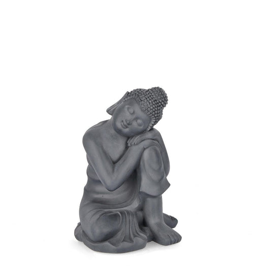 Decoratiune de gradina, din fibra de sticla, Pattaya Thinking Buddha Antracit, L27,5xl24,5xH35,5 cm