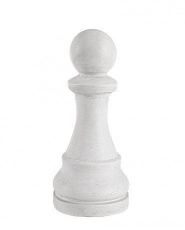 Decoratiune de gradina, din fibra de sticla si argila, Chess Pawn Alb, Ø16xH36 cm (2)