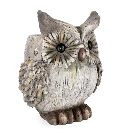 Decoratiune de gradina, din magnesia, Owl Florent Gri, L25xl22xH31 cm