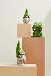 Bizzotto Decoratiune de gradina, din polirasina, cu incarcare solara, Frog Verde, L18xl18xH21 cm