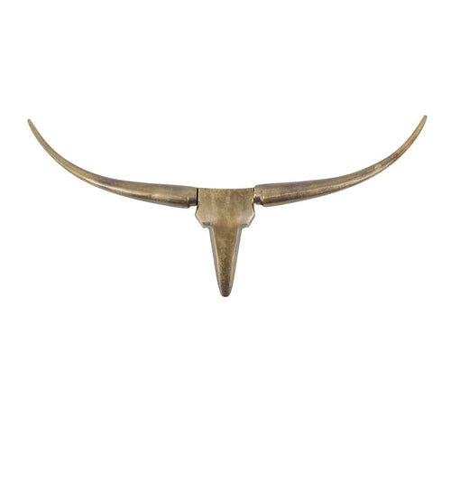 Decoratiune de perete din aluminiu, Bull's Head Small Bronz Antichizat, l75xA6xH35 cm