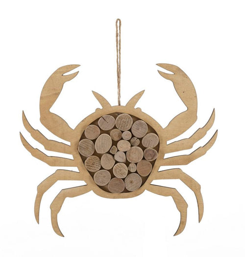 Decoratiune de perete din lemn, Crab Nature Natural, l35xA2xH31 cm