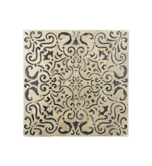 Decoratiune de perete din MDF Rabat Square Natural / Negru, l60xA4xH60 cm