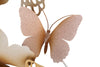 Decoratiune de perete din metal, Butterflies C Roz / Auriu, l59,5xA4xH115 cm (2)