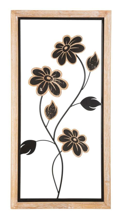 Decoratiune de perete din metal, Girish -A- Maro / Negru, l30xA2,5xH60 cm