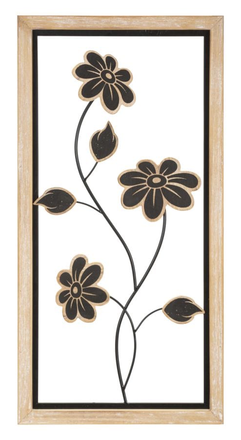 Decoratiune de perete din metal, Girish -B- Maro / Negru, l30xA2,5xH60 cm