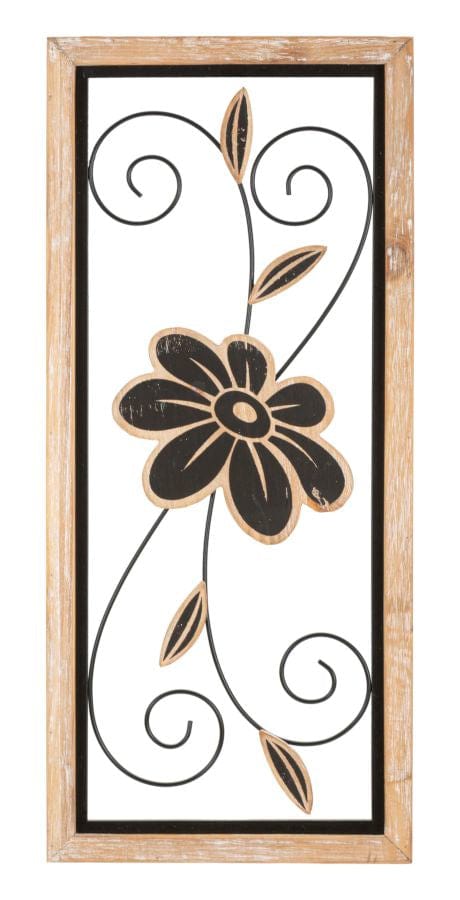 Decoratiune de perete din metal, Koman -A- Maro / Negru, l26xA2,5xH60 cm