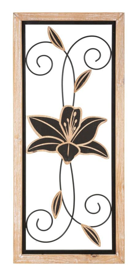 Decoratiune de perete din metal, Koman -B- Maro / Negru, l26xA2,5xH60 cm