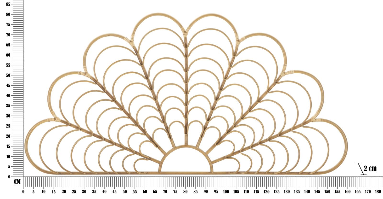 Decoratiune de perete din metal, Panama Maro, l160xA2xH80 cm (5)