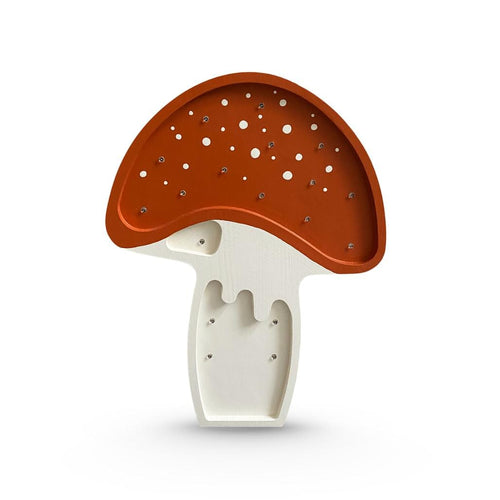 Decoratiune din lemn cu LED, Mushroom Multicolor, L28,5xl5,5xH37,5 cm