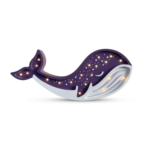 Decoratiune din lemn cu LED, Whale Violet / Multicolor, L44,5xl5,5xH19 cm