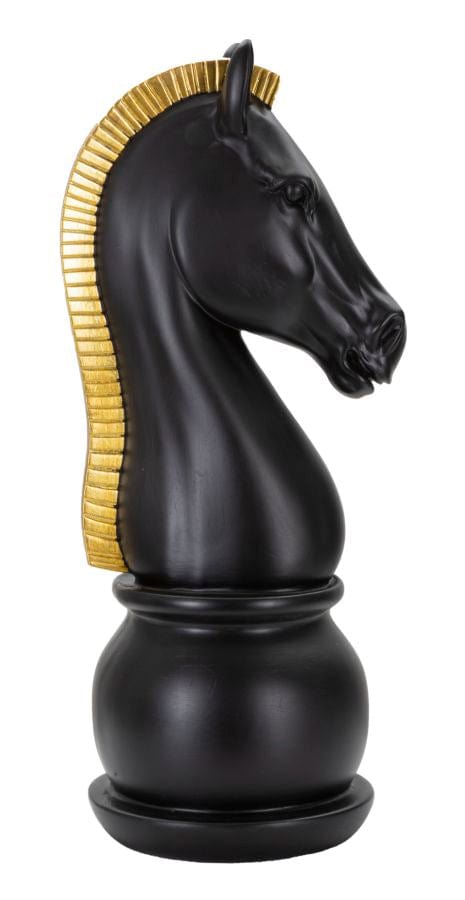 Mauro Ferretti Decoratiune din polirasina, Horse Tall Negru / Auriu, Ø18,5xH50 cm