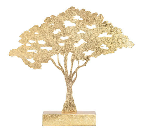 Mauro Ferretti Decoratiune metalica, Leaf Tree Plan Auriu, L43,5xl8xH41,5 cm