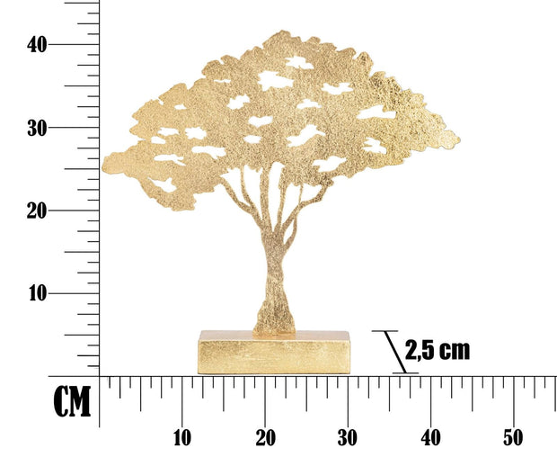 Decoratiune metalica, Leaf Tree Plan Auriu, L43,5xl8xH41,5 cm (7)