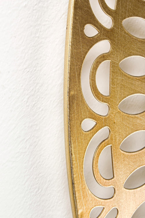 Bizzotto Decoratiune de perete din metal, Adhira Round Auriu Antichizat, Ø63 cm