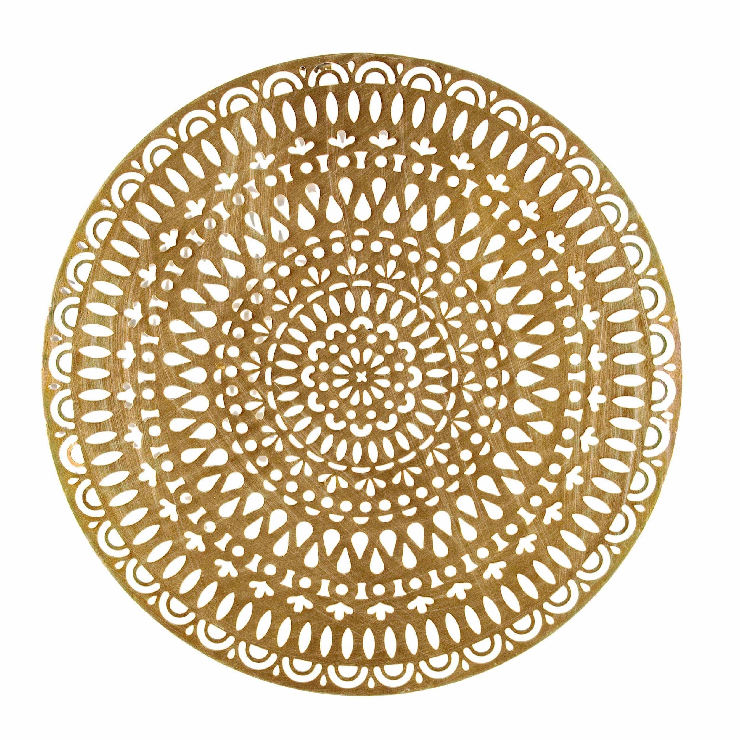 Bizzotto Decoratiune de perete din metal, Adhira Round Auriu Antichizat, Ø63 cm