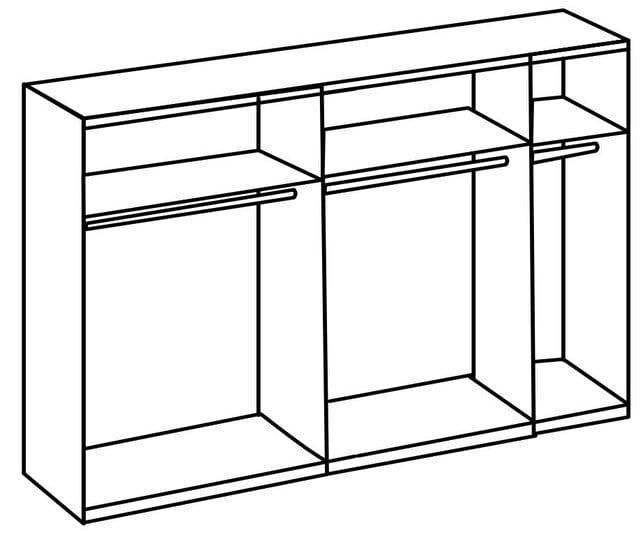 Dulap din pal si MDF, cu 3 usi glisante, Andorra Alb, l250xA65xH216 cm (2)