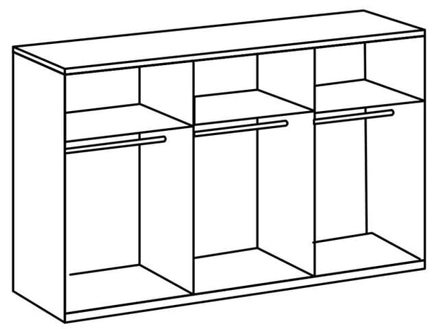 Dulap din pal si MDF, cu 3 usi glisante, Andorra Grafit / Stejar Artisan, l300xA65xH216 cm (2)