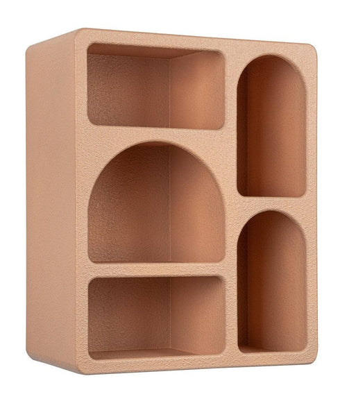 Etajera suspendata din MDF, Creamy Caramiziu, l40xA20xH48 cm