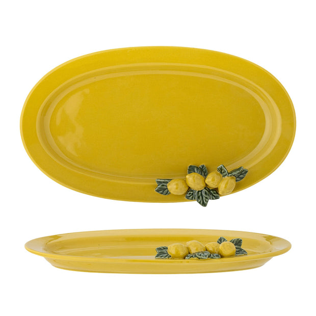 Bloomingville Farfurie din ceramica, Limone Galben, L36xl21xH5 cm