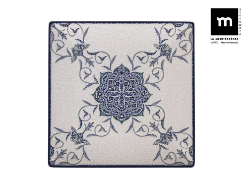 Inde Soler Hispania Farfurie pentru cina, din ceramica, Rosetta Multicolor, L24xl24xH2 cm