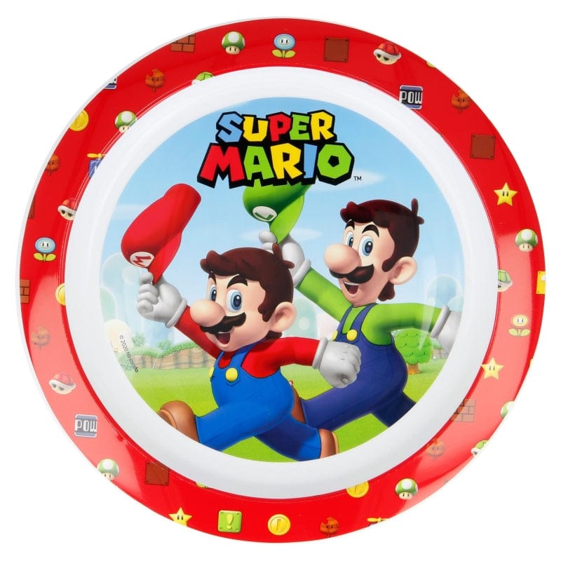 Farfurie pentru copii din plastic, Super Mario Multicolor, Ø23.1xH2 cm