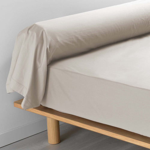 Fata de perna din bumbac, Percaline Bolster Bej, 85 x 185 cm