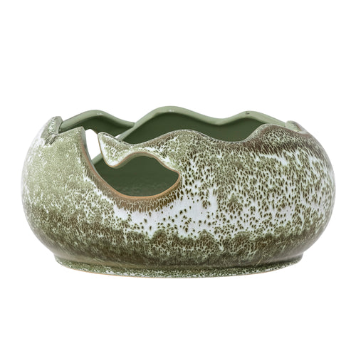 Bol decorativ din ceramica, Leonas Verde, Ø25,5xH12 cm