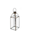 Moycor Felinar decorativ din sticla si metal, Rectangular Bezel Small Transparent / Alama, L11xl11xH30 cm