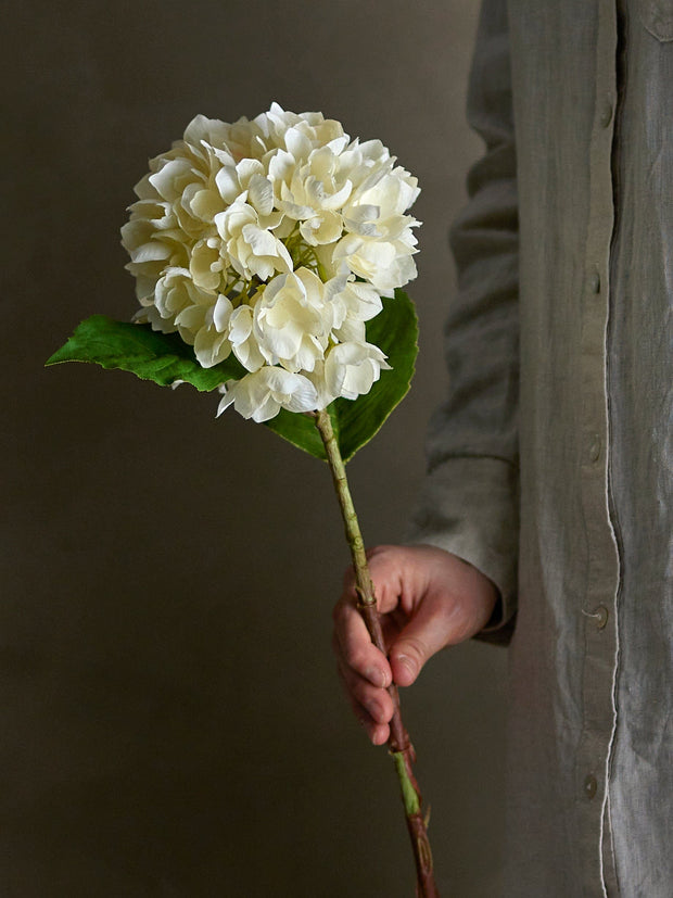 Fir floare artificiala, Hydrangea Alb, H56 cm (2)