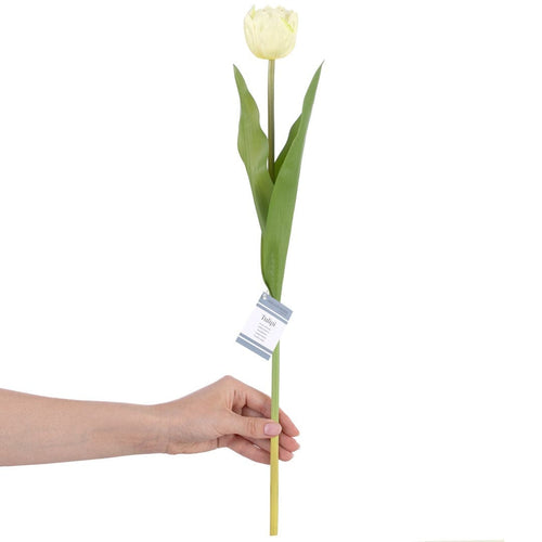 Decoking Fir floare artificiala, Tulipi Crem / Verde, H50 cm