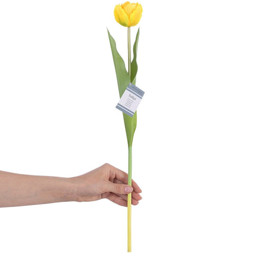 Decoking Fir floare artificiala, Tulipi Galben / Verde, H50 cm