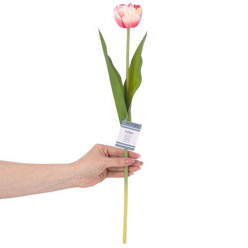 Decoking Fir floare artificiala, Tulipi Roz / Verde, H50 cm