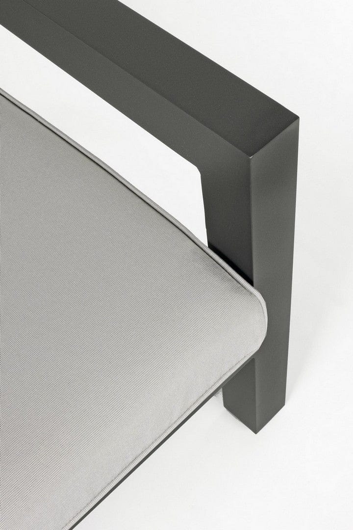 Bizzotto Fotoliu fix pentru gradina / terasa, din aluminiu, cu perne detasabile, Quentin Gri / Antracit, l80xA86xH82 cm