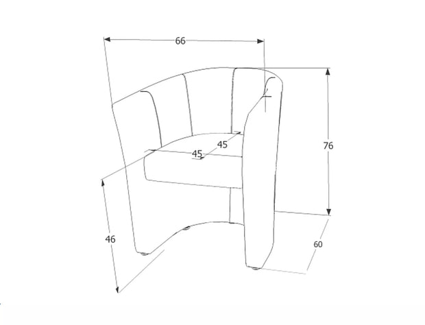 Fotoliu Fix tapitat cu piele ecologica, TM-1 Albastru, l60xA67xH76 cm (1)