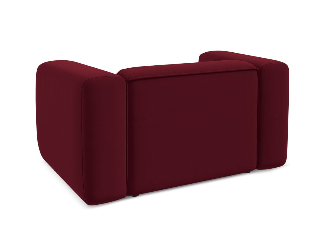 Makamii Fotoliu Fix tapitat cu stofa, Ekahi Velvet C14 Burgundy / Negru, l137xA89xH70 cm