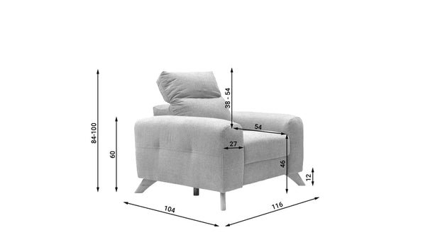 Fotoliu fix tapitat cu stofa si picioare din lemn, Imperius Galben, l116xA104xH84-100 cm (2)