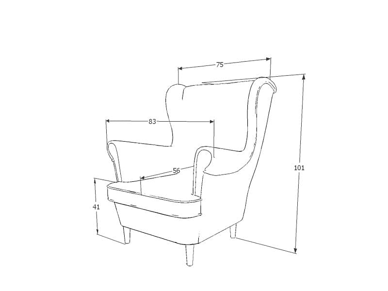 Fotoliu fix tapitat cu stofa si picioare din lemn Layne Velvet Roz, l75xA85xH101 cm (3)