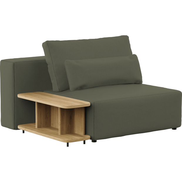 Fotoliu Modular tapitat cu stofa + Masa de cafea Inclusa, Riposo Grande Verde Olive, l125xA105xH85 cm (1)