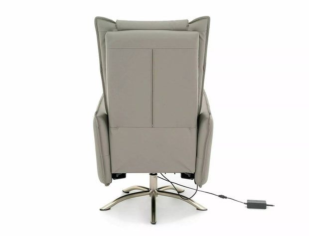 Fotoliu Recliner cu mecanism electric, tapitat cu piele ecologica, Notos Gri / Gri, l72xA83xH116 cm (1)