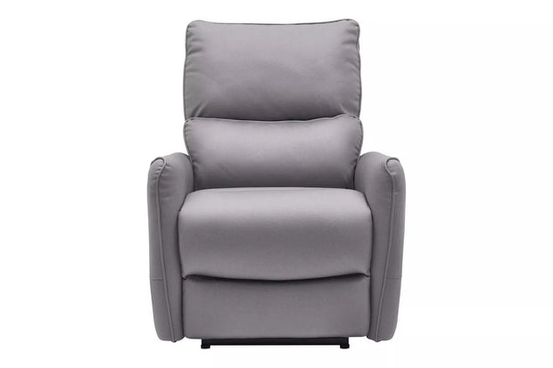 Fotoliu Recliner cu mecanism electric, tapitat cu piele ecologica, Zefir Gri / Negru, l79xA101xH106 cm (2)