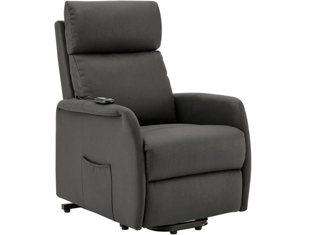 Dorel Home Fotoliu Recliner cu mecanism electric, tapitat cu stofa, Herman Gri, l66xA89xH156 cm